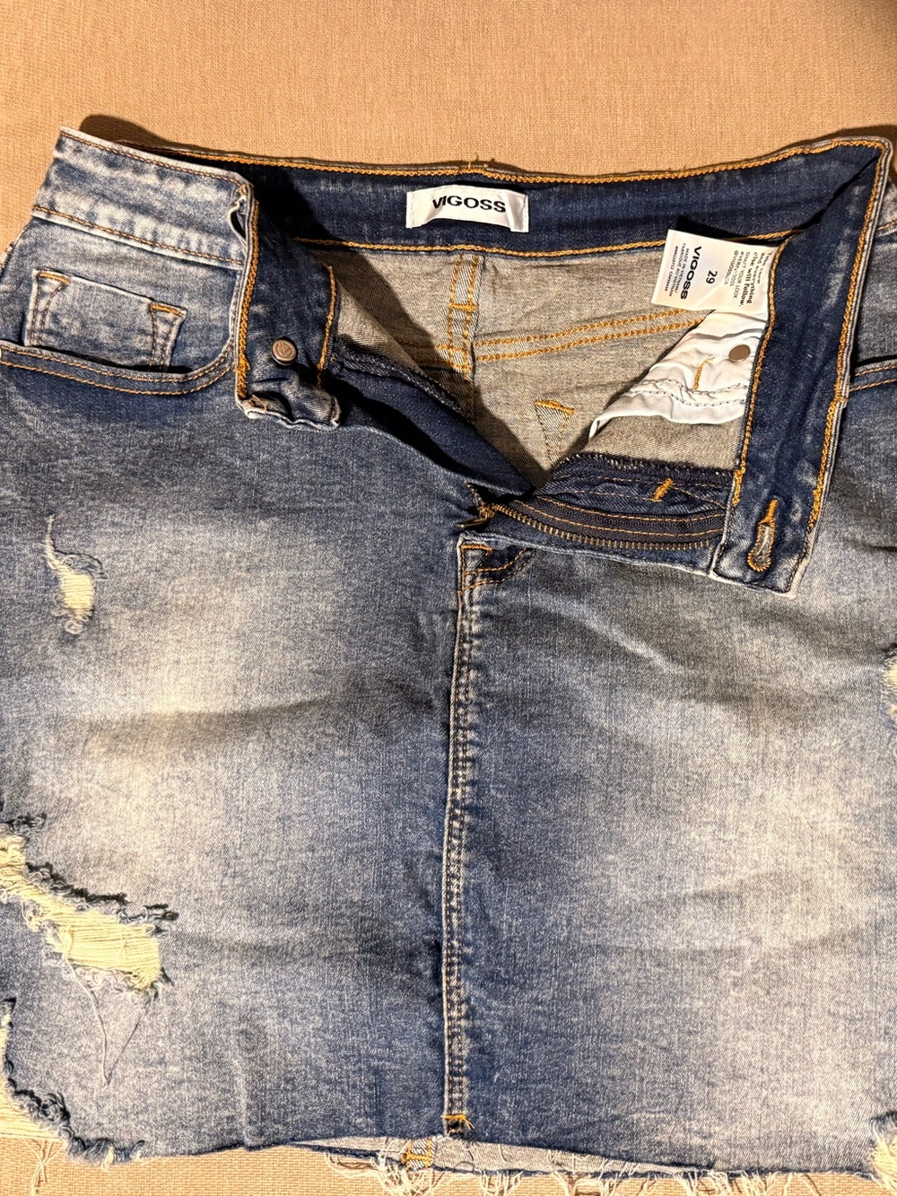 Vigoss Men's Light Blue Distressed Skinny Jeans